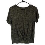 Sanctuary Green Animal Print Short Sleeve Safari Front Knot Shirt Women Sz S Photo 0