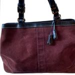 Coach Burgundy Suede Hampton Shoulder Bag Photo 2