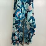 Adriana Degreas Silk Blue Floral Strapless Dress Photo 5