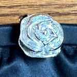 Vintage Evening Bag Admiral Classic Black Satin Silver Rose Hardware Prom PinUp Photo 7