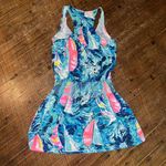 Lilly Pulitzer Tideline Sparkling Blue Hey Bay sailboat XS tank dress Photo 3