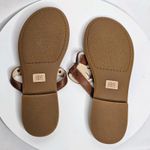 Frye  Taylor Logo Full Grain Slip On Leather Thong Sandals Cinnamon Color Photo 6