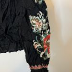 Sundance Floral Embroidered Artists Vision Tunic Size Small Black Pink Black Photo 4