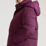 Universal Standard  NWT Burgundy Puffer Coat with Hood Photo 0