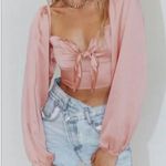 Princess Polly  Estee Cropped Blouse Top | Pink Size 10 | Trendy &‎ Chic Photo 1