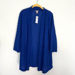 Chico's NEW NWT Royal Blue Textured Jacket Sweater Photo 6