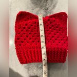 Handmade Crochet Cat Animal Ear Beanie Hat Cozy Ribbed Brim Stretch Winter Hat Photo 4