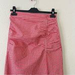 ZARA Red Gingham Hi-Rise Midi Skirt Size Small Photo 10
