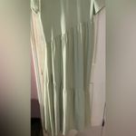 ZARA  Women Tiered Maxi Dress  light green SZ M NWOT Photo 2
