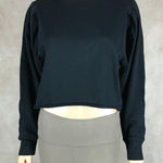 CIRCUS NY Blouson Sleeve Terry Black Sweatshirt NWT MEDIUM Photo 0