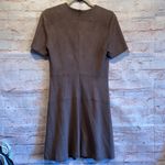 FATE. skater dress brown faux suede small zip up short sleeve brown Photo 8