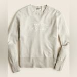 J.Crew  Cashmere Sweater Chainstitch Embroidered Take Care Of Yourself S Photo 3