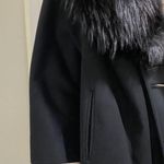 Vintage CAPELLA A Luxurious Fabric Fur Collar Black Open front Long Coat Size undefined Photo 9