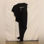 ZARA NWT W&B Collection Asymmetrical Draped Black and White Dress Size Small Photo 1