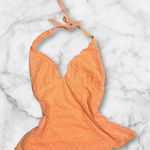 Mossimo Orange Lace Halter Top Size L Photo 0