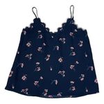 Socialite NWT Eyelash Lace Trim Camisole - Navy - Small Photo 0