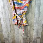 Doncaster 100% Silk 1W Multicolored Sleeveless Top Tie Neck Cinched Tie Waist Photo 2