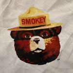 Smokey the Bear cream cotton bandana wilderness firefighter NOS 22 inches square Brown Photo 1