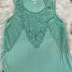 Venus mint green lace scoop neck embroidered sleeveless tank top Photo 1