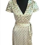 ZARA The dress in the image is a wrap style, with a geometric print of green circles Photo 0