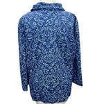 Fresh Produce Shirt Jacket L Blue Abstract 3/4 Button Up Coastal Casual Layering Photo 3