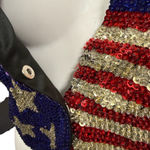 Vintage Match Ups American Flag Sequin Vest Patriotic Red White Blue Size M Size M Photo 6
