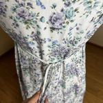 All that jazz VTG  Dress Womens 5/6 Blue Purple Floral Midi Tie Back Cottagecore Photo 4