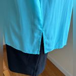 Susan Graver Turquoise Blue Light Material Blouse SZ M With Pockets V Ne… Photo 4