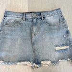 EXPRESS Denim Straight Mini Mid Rise Jean Skirt - Size 4 Photo 0