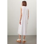 DONNI White Blue Striped Sleeveless Collared Neckline Button Front Dress Size L Size L Photo 1