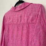 Tahari Pink Linen 3/4 Sleeve Blouse Tunic Top ~ Mother Of Pearl Buttons ~ Size S Photo 5