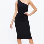 Dress the Population Martine Black One Shoulder Midi Dress Size S Photo 0
