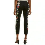 Ted Baker  Baynar Kensington Floral Ankle Grazer Trouser Pants in Black size 2 Photo 2