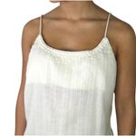 Vintage Fini Lignarolo Cream Beaded Linen Tank Medium Crunchy Granola Girl White Photo 1