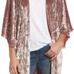 Hinge  Pink Velvet Kimono Cardigan Photo 0