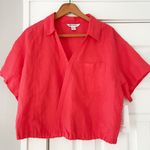 Athleta  Playa Linen Wrap Blouse Cropped Size Large NWT‎ Flaw: Missing Tie Photo 2
