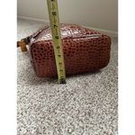 Lord & Taylor Crocodile Embossed Brown Leather Alligator Handbag Photo 10
