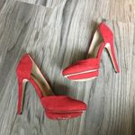 ZARA (Trafaluc) Red Suede Platform Stiletto Heels Photo 3