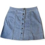 WAYF  Buttoned Down Jean Mini Skirt Photo 0