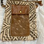 Myra leather & canvas Brown Cellphone Crossbody Photo 0