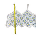 Wowo Women’s Size S Crochet Granny Square Tank Top White Yellow Blue Cottagecore Photo 4