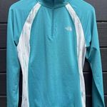 The North Face Pullover Womens Medium 1/4 Zip Running Training Shirt Teal Blue Photo 0