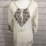 Tommy Bahama  Gauze Beaded Blouse - Size M Photo 0