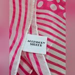 Accessory Street Pink Polka Dot Striped Sheer Long Neck Scarf Photo 2