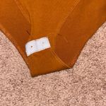 MANGOPOP  brown short sleeve stretch snap close bodysuit casual basic minimal Photo 4