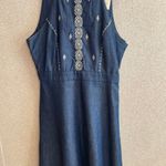 Moon River Once in Awhile Blue Chambray Skater Dress Photo 7