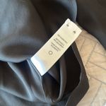 frame denim Frame Black Empire Pleat Silk Long Sleeve V Neck Top Blouse Size Medium NWT Photo 9