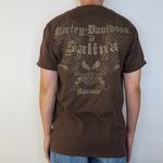 Harley Davidson 2010  Brown Flaming Skulls Shirt Photo 1