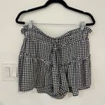 Planet Blue Gingham Blue Life Cherie Shorts Black and White Photo 3
