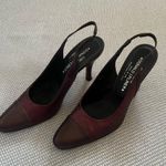 Donald Pliner  Leather Two Tone Red Copper Metallic Stiletto Heels Sz 8N Photo 2